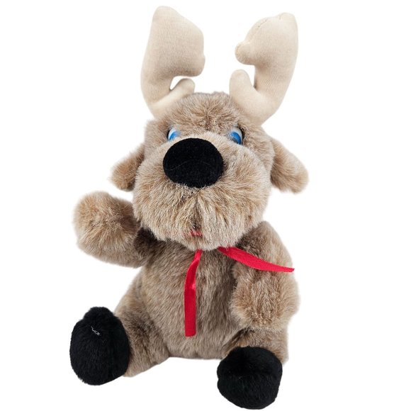 Maxigain International Reindeer Moose Plush Stuffed Animal Soft Fizzy Toy - Picture 1 of 8